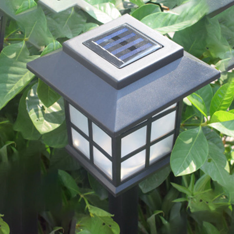 Traditional European Waterproof Solar ABS PC Plastic Rectangular LED Landscape Lighting For Garden