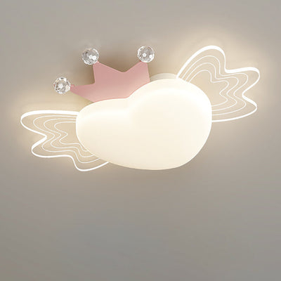 Modern Art Deco Airplane-Shape Heart-Shaped PE Iron LED Flush Mount Ceiling Light For Living Room