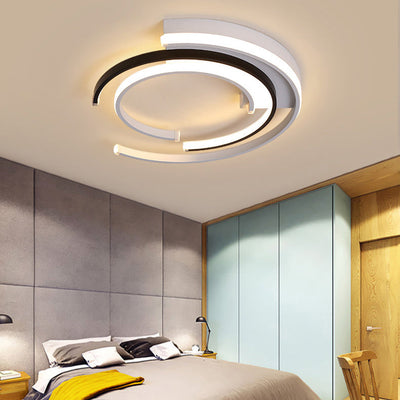 Contemporary Scandinavian Round Iron Aluminum LED Flush Mount Ceiling Light For Living Room