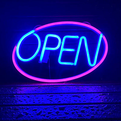 Modern Art Deco Waterproof PS OPEN LED Outdoor Hanging Neon Wall Sconce Lamp For Dining Room