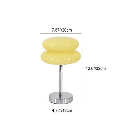 Contemporary Creative Round Mushroom USB Glass Iron LED Table Lamp For Living Room