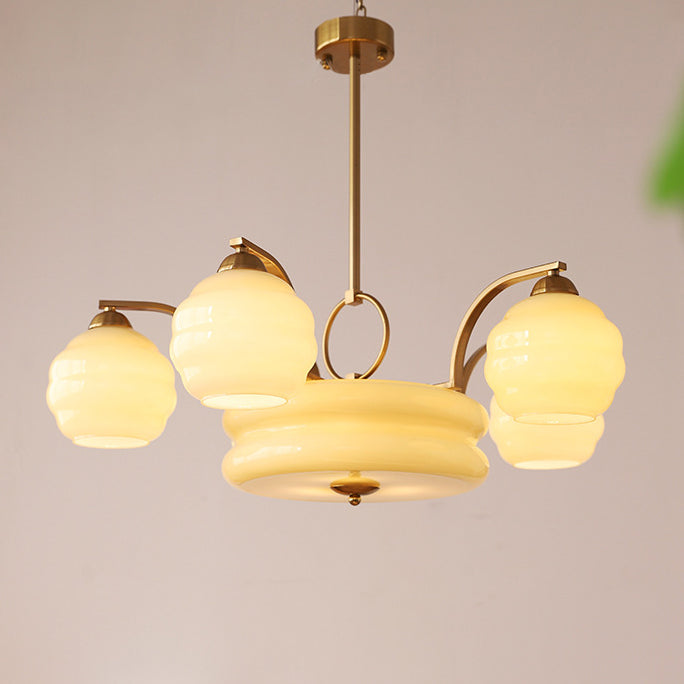 Modern Mid-Century Branch Curved Rod Round Orb Iron Glass 4/6/8 Light Chandelier For Living Room