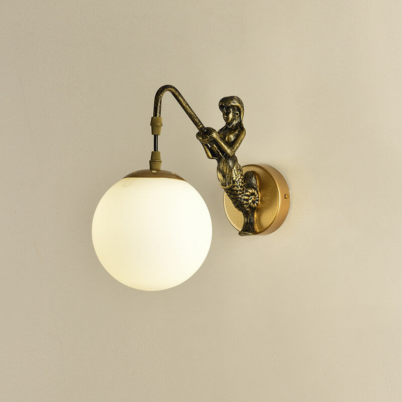 Vintage rustikale Meerjungfrau Kugel 1-Licht Wandleuchte Lampe 