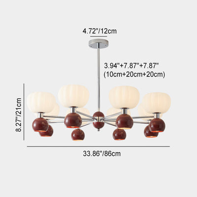 Contemporary Creative Pumpkin Orb Iron Aluminum Acrylic 6/12/16 Light Chandelier For Living Room