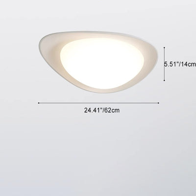 Modern Minimalist Cobblestone Elliptical Resin PE LED Flush Mount Ceiling Light For Bedroom