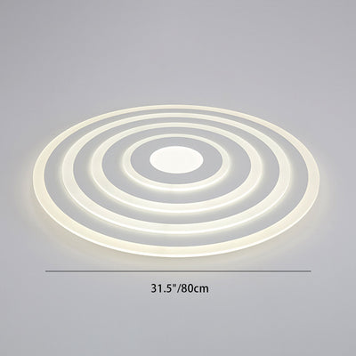 Modern Minimalist Round Iron Acrylic LED Flush Mount Ceiling Light For Bedroom