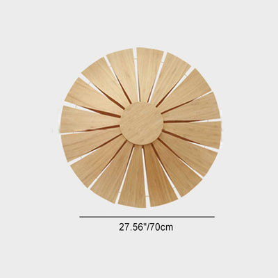 Traditional Chinese Round Bamboo Faux Parchment 1-Light Wall Sconce Lamp For Bedroom