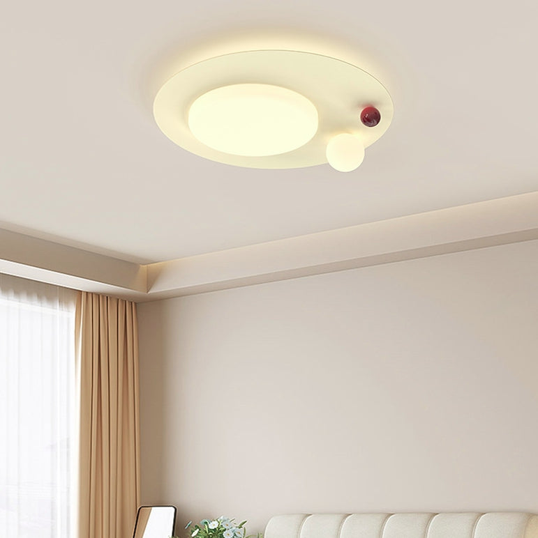 Modern Simplicity Iron PE Cloud Shade LED Flush Mount Ceiling Light For Bedroom