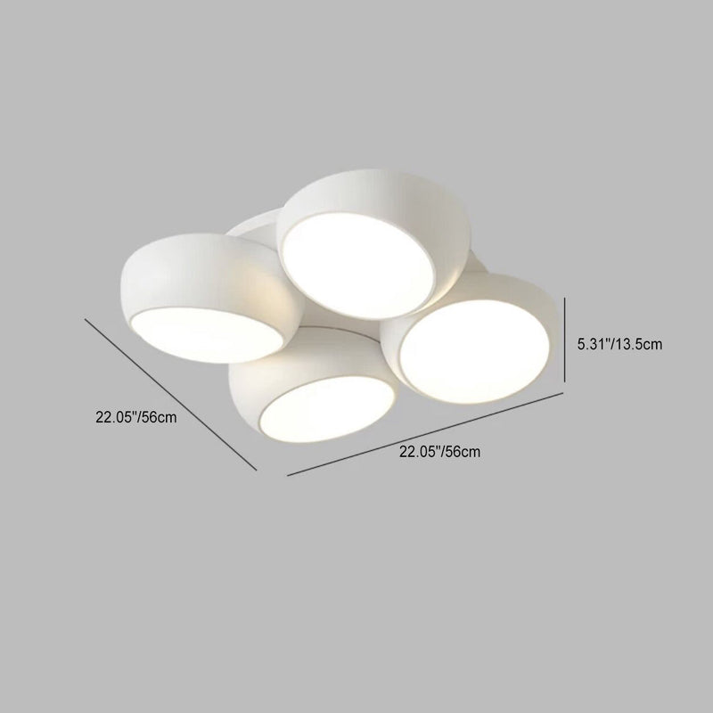 Modern Minimalist Combination Round Iron Plastic LED Flush Mount Ceiling Light For Living Room