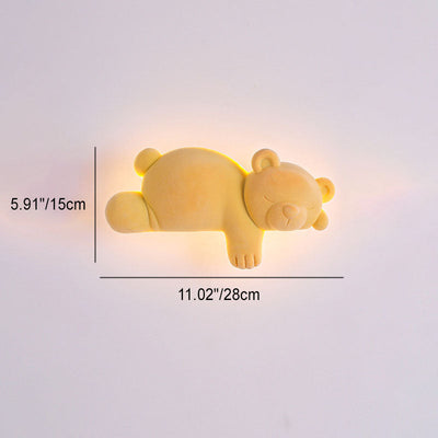 Contemporary Creative Cartoon Bear Acrylic LED Kids Wall Sconce Lamp For Bedroom