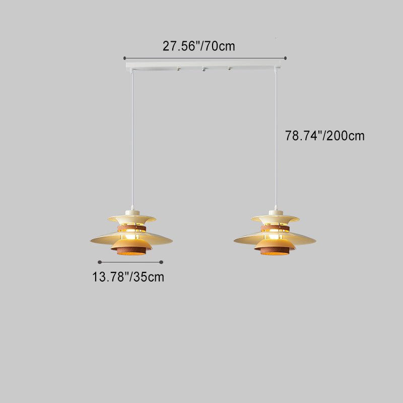 Contemporary Creative Trumpet Iron Glass 2/3-Light Island Light Chandelier For Dining Room