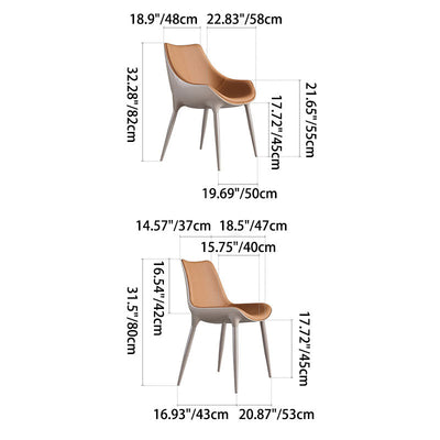 Moderner Einfachheit Kuhfell Stahl Schwamm Quadrat Geschwungene Esszimmerstuhl Rückenlehne Für Esszimmer 