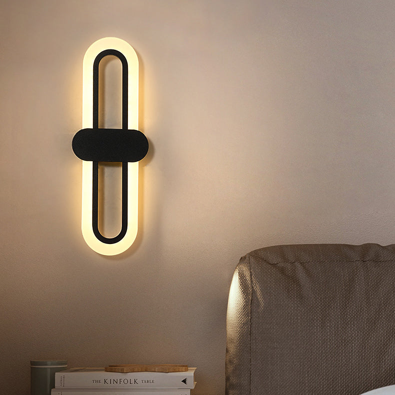 Contemporary Simplicity Oval Iron Acrylic LED Wall Sconce Lamp For Living Room