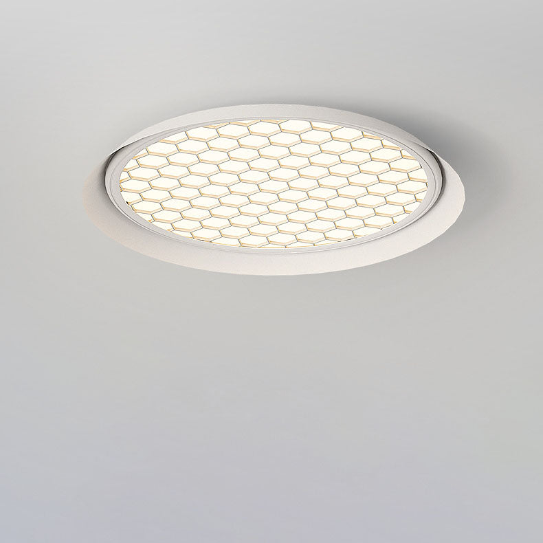 Modern Minimalist Aluminum Round Glass LED Flush Mount Ceiling Light For Bedroom