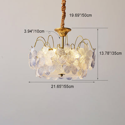 Traditional French Flower Iron Glass 5/6 Light Chandelier For Bedroom