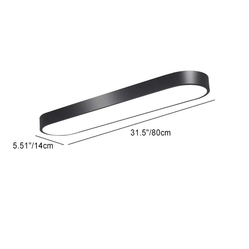 Modern Minimalist Elliptical Strip Iron Acrylic LED Flush Mount Ceiling Light For Hallway