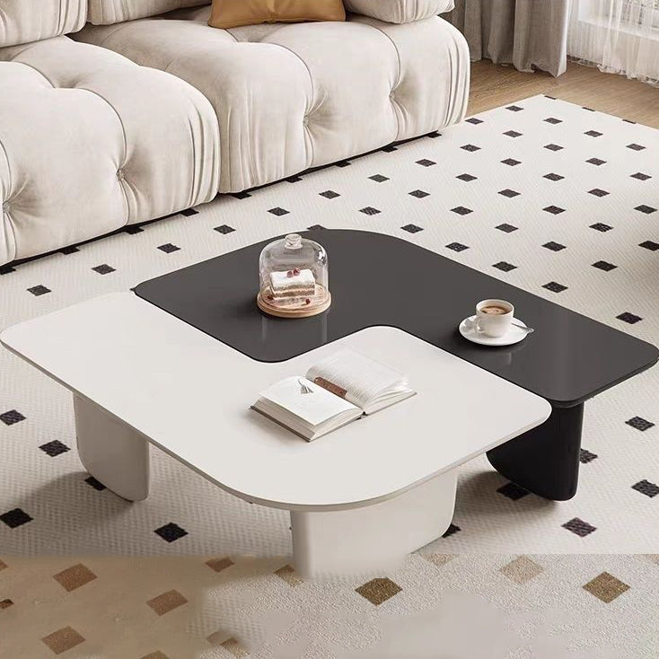 Modern Minimalist Square Rectangular Medium Density Fiberboard Coffee Table Combinable For Living Room