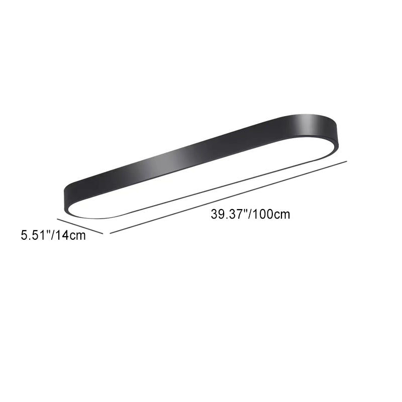 Modern Minimalist Elliptical Strip Iron Acrylic LED Flush Mount Ceiling Light For Hallway