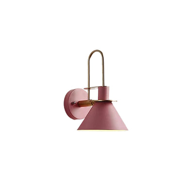 Contemporary Scandinavian Macaron Horn Iron 1-Light Wall Sconce Lamp For Hallway