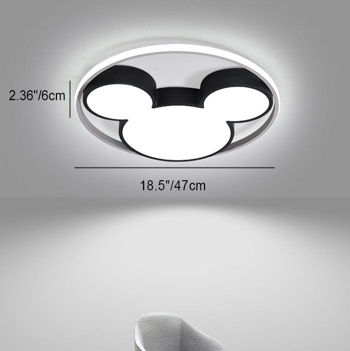 Contemporary Simplicity Mouse Acrylic Ring Hardware LED Flush Mount Ceiling Light For Bedroom