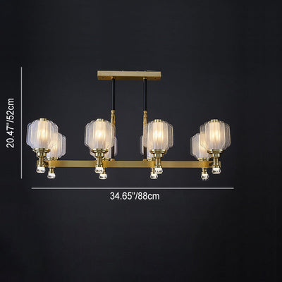 Contemporary Scandinavian Crystal Glass Copper 6/8/15 Light Chandelier For Living Room