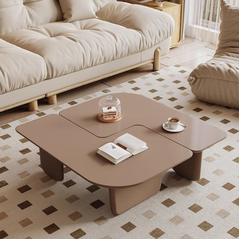 Modern Minimalist Square Rectangular Medium Density Fiberboard Coffee Table Combinable For Living Room