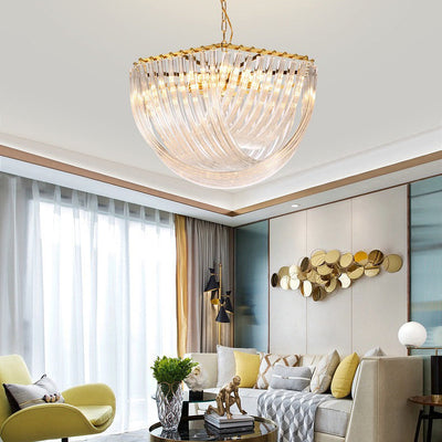 Traditional Luxury Round Hexagonal Tassel Hardware Crystal 1/3/4/6 Light Chandelier For Living Room