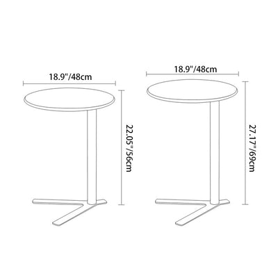 Contemporary Scandinavian Round V Base Iron End Table For Living Room