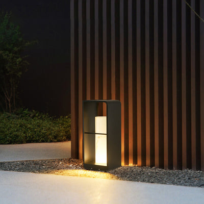 Contemporary Industrial Stainless Steel Resin LED Outdoor Lawn Landscape Light For Garden