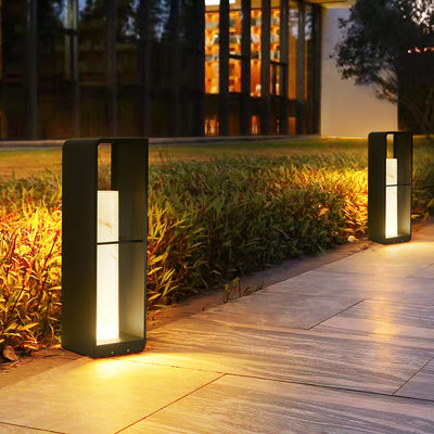 Contemporary Industrial Stainless Steel Resin LED Outdoor Lawn Landscape Light For Garden