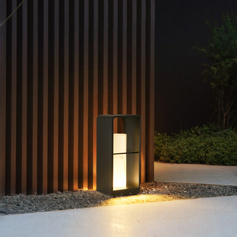 Contemporary Industrial Stainless Steel Resin LED Outdoor Lawn Landscape Light For Garden