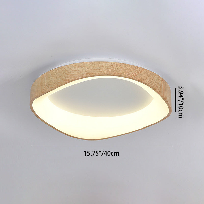 Modern Simplicity Irregular Round Iron Acrylic LED Flush Mount Ceiling Light For Bedroom