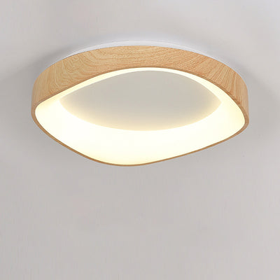 Modern Simplicity Irregular Round Iron Acrylic LED Flush Mount Ceiling Light For Bedroom