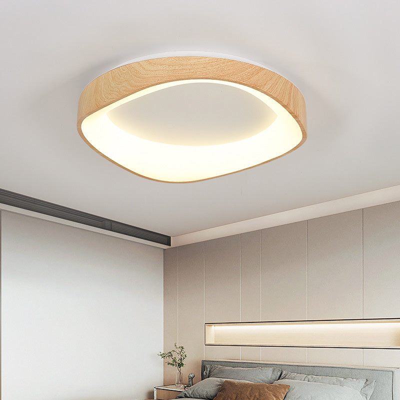 Modern Simplicity Irregular Round Iron Acrylic LED Flush Mount Ceiling Light For Bedroom