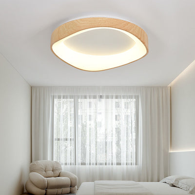 Modern Simplicity Irregular Round Iron Acrylic LED Flush Mount Ceiling Light For Bedroom