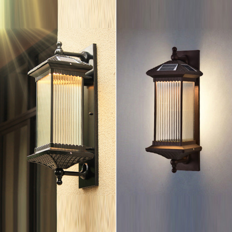 Traditional Colonial Aluminum Glass Waterproof LED Outdoor Wall Sconce Lamp For Hallway