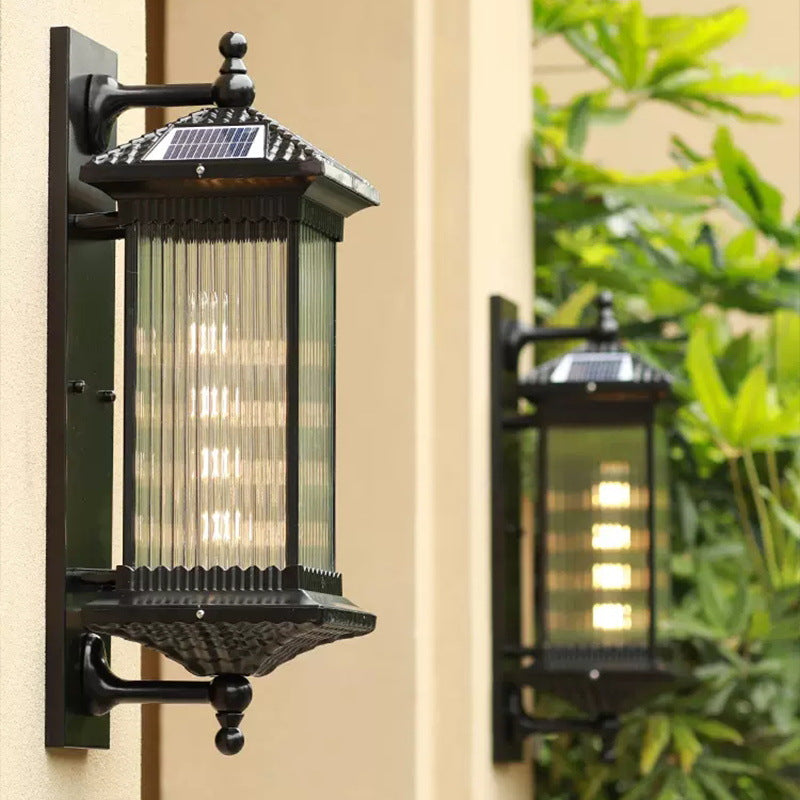 Traditional Colonial Aluminum Glass Waterproof LED Outdoor Wall Sconce Lamp For Hallway