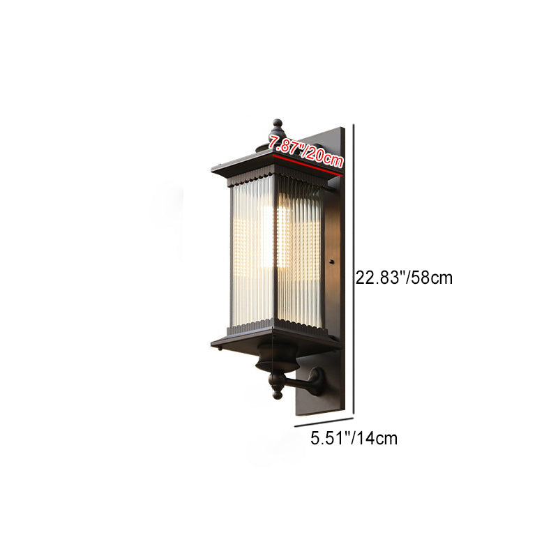 Traditional Colonial Aluminum Glass Waterproof LED Outdoor Wall Sconce Lamp For Hallway