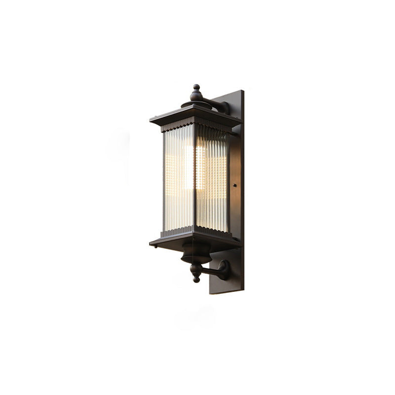 Traditional Colonial Aluminum Glass Waterproof LED Outdoor Wall Sconce Lamp For Hallway