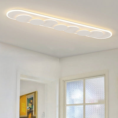 Modern Simplicity Cream Acrylic Iron LED Flush Mount Ceiling Light For Hallway