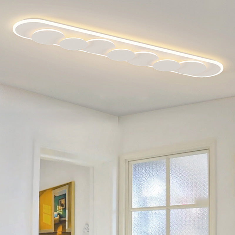 Modern Simplicity Cream Acrylic Iron LED Flush Mount Ceiling Light For Hallway