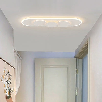 Modern Simplicity Cream Acrylic Iron LED Flush Mount Ceiling Light For Hallway