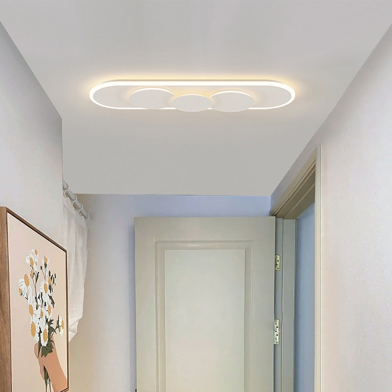 Modern Simplicity Cream Acrylic Iron LED Flush Mount Ceiling Light For Hallway