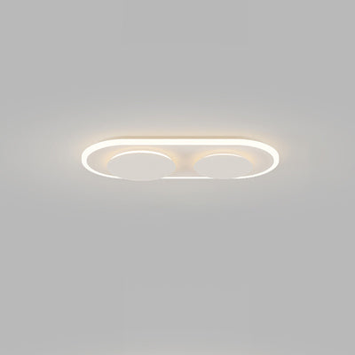 Modern Simplicity Cream Acrylic Iron LED Flush Mount Ceiling Light For Hallway