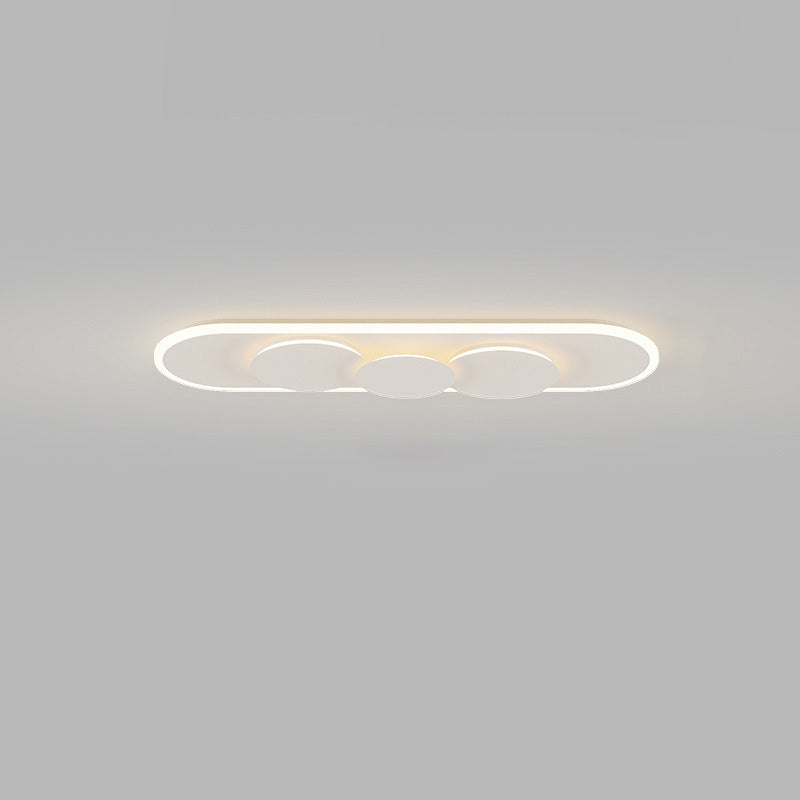 Modern Simplicity Cream Acrylic Iron LED Flush Mount Ceiling Light For Hallway