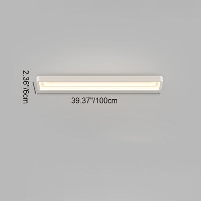 Contemporary Simplicity Rectangle Acrylic Iron LED Flush Mount Ceiling Light For Hallway