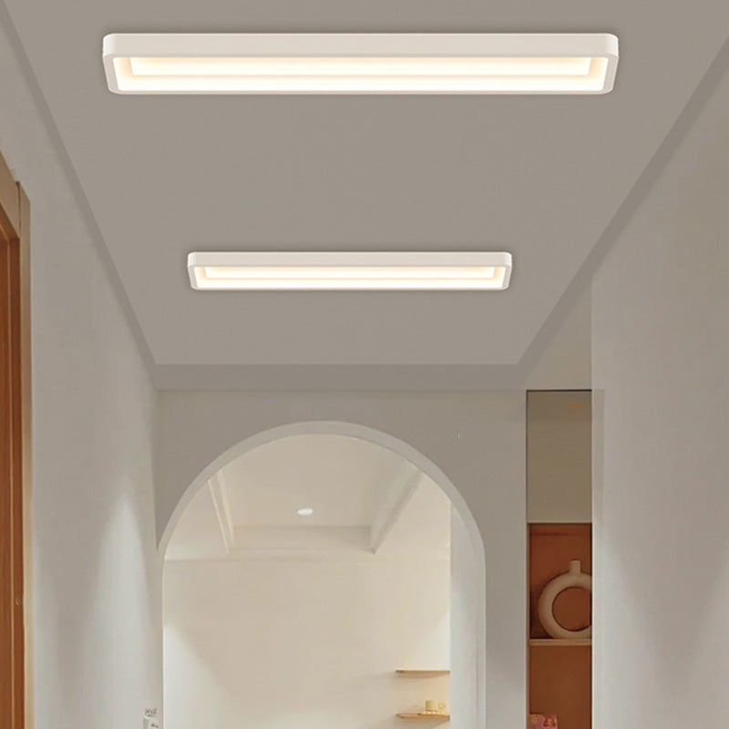 Contemporary Simplicity Rectangle Acrylic Iron LED Flush Mount Ceiling Light For Hallway