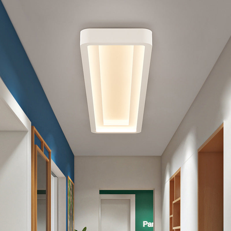 Contemporary Simplicity Rectangle Acrylic Iron LED Flush Mount Ceiling Light For Hallway