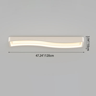 Contemporary Creative Cream Rectangle Acrylic Iron LED Flush Mount Ceiling Light For Hallway