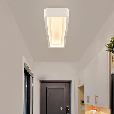 Contemporary Creative Cream Rectangle Acrylic Iron LED Flush Mount Ceiling Light For Hallway